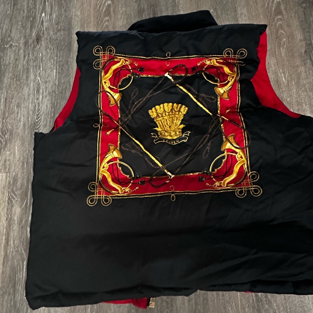Pre owned large black and red Ralph Lauren reversible vest